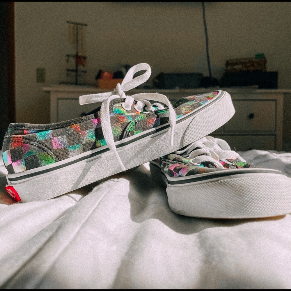 Iridescent Rainbow Vans! Size 5.5.